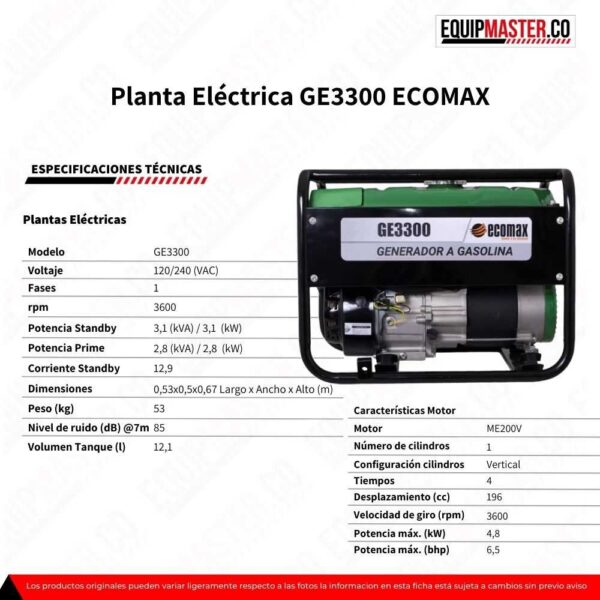 Planta Electrica Ge Ecomax Equipmaster Co