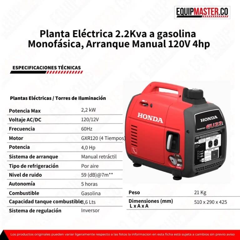 Planta Electrica Kva A Gasolina Honda Equipmaster Co