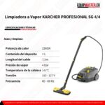 Limpiadora a vapor SG 4/4 Profesional - Desinfección Certificada