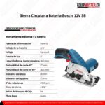 Sierra Circular a Batería Bosch GKS 12V-26, 12V Sin bateria y sin cargador  