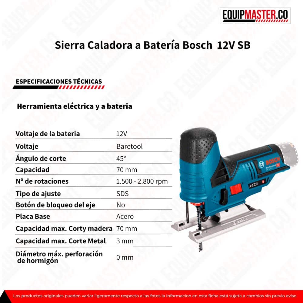 Sierra Caladora a Batería Bosch GST 12V-70 - Equipmaster.co